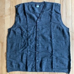 J Peterman Grey Alpaca / Wool Blend Sweater Vest size XL